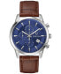 ფოტო #1 პროდუქტის Men's Chronograph Classic Sutton Brown Leather Strap Watch 41mm