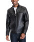 Фото #5 товара Men's Perforated Faux Leather Moto Jacket, Created for Macy's