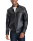 ფოტო #5 პროდუქტის Men's Perforated Faux Leather Moto Jacket, Created for Macy's