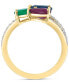 ფოტო #3 პროდუქტის EFFY® Multi-Gemstone (2 ct. t.w.) & Diamond (1/5 ct. t.w.) Bypass Ring in 14k Gold