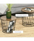 Фото #6 товара Black Brown Nesting End Tables with Storage