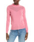 Фото #1 товара Sofiacashmere Ruffle Mock Neck Mesh Stitch Cashmere Sweater Women's