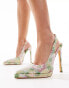 Фото #4 товара Simmi London Dixee platform heeled court shoes in pink print