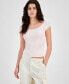 ფოტო #1 პროდუქტის Juniors' Lace-Trim Boat-Neck Tee