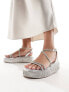 Фото #7 товара Simmi London Sea chunky flat sandal in embellished silver