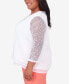 Фото #3 товара Plus Size Neptune Beach Popcorn Mesh Top with Necklace