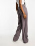 Фото #2 товара ASOS DESIGN Tall dad trouser with linen in grey