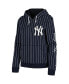 ფოტო #3 პროდუქტის Women's Navy New York Yankees Pinstripe Tri-Blend Full-Zip Jacket