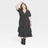 Фото #1 товара Women's Plus Size Short Sleeve Wrap Dress - Knox Rose Black Polka Dots 3X