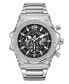 Men's Multi-Function Silver-Tone Stainless Steel Watch 48mm