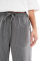 Stradivarius Petite tailored pull on trouser in grey pinstripe