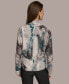 Фото #2 товара Donna Karan Women's Printed Faux-Wrap Long-Sleeve Top