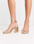 Фото #4 товара Truffle Collection Wide Fit – Zarte Sandalen in Gold mit eckiger Zehenpartie, Blockabsatz und weiter Passform