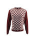 Фото #1 товара Bellemere Checker Print Cashmere Merino Fantasy Sweater