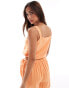 Фото #4 товара Vero Moda linen blend cropped top co-ord in orange