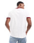 Polo Ralph Lauren retro sports logo slub ringer t-shirt classic oversized fit in white/burgundy