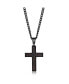 ფოტო #1 პროდუქტის Men's Stainless Steel Black & Rose Gold Lined Cross