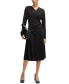 ფოტო #2 პროდუქტის Women's Wrap Front Long-Sleeved Dress