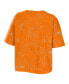 ფოტო #2 პროდუქტის Women's Tennessee Orange Tennessee Volunteers Bleach Wash Splatter Cropped Notch Neck T-shirt
