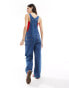 Фото #2 товара Tommy Jeans retro flag dungarees in mid wash