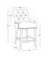 Фото #15 товара Кухонный стул с подлокотниками WestinTrends 24" обитый льном с пуговицами (Набор из 2)