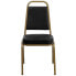 Фото #3 товара Hercules Series Trapezoidal Back Stacking Banquet Chair In Black Vinyl - Gold Frame