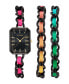 Фото #1 товара Часы STEVE MADDEN Rainbow Polyurethane Leather Strap with Attached Black-Tone Chain Watch22X28mm