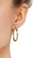 ფოტო #2 პროდუქტის Medium Textured Squared Tube Hoop Earrings in 14k Gold