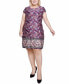 Plus Size Cap Sleeve Knit Dress Plum Otrera, 2X - фото #1