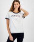 Фото #1 товара Women's Cotton Crewneck Logo T-Shirt