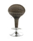 Фото #2 товара 2 Piece Adjustable Wicker Bar Stool in Brown with Chrome Base