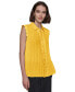 ფოტო #11 პროდუქტის Women's Scalloped Pleated Button-Down Top