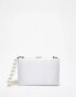 Фото #1 товара True Decadence structured box clutch bag in silver satin with pearl handle