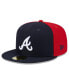 Фото #2 товара Men's Navy/Red Atlanta Braves Gameday Sideswipe 59Fifty Fitted Hat