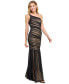 Фото #4 товара Juniors' Mesh Ruched One-Shoulder Gown
