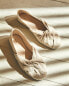 Linen ballerinas with knot detail