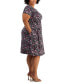 Фото #3 товара Plus Size Printed Fit & Flare Short-Sleeve Dress