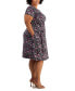 Plus Size Printed Fit & Flare Short-Sleeve Dress