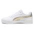 Puma Carina 2.0 Metallic Shine Lace Up Womens White Sneakers Casual Shoes 39509