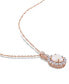 ფოტო #2 პროდუქტის Opal (7/8 ct. t.w.), White Topaz (5/8 ct. t.w.) and Diamond Accent Vintage 17" Necklace in 14k Rose Gold