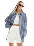 Piece oversized shirt in striped denim