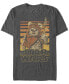 Star Wars Men's Classic Ewok Gradient Stripes Short Sleeve T-Shirt Серый, L - фото #1