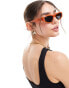 Noisy May retro frame sunglasses in orange