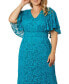 Фото #2 товара Plus Size Duchess Lace Evening Gown