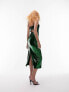 Topshop disco sequin midi dress in bright green