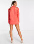 Annorlunda wide shoulder cut-out blazer dress in grenadine coral