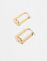 Фото #2 товара DesignB London rectangular hoop earrings in gold