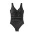 Фото #4 товара Women's Grommet Scallop Full Coverage One Piece Swimsuit - Kona Sol Black M