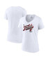 ფოტო #3 პროდუქტის Women's White Miami Heat 2023 Eastern Conference Champions Locker Room Plus Size V-Neck T-shirt