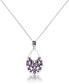 Фото #1 товара Pave Amethyst Teardrop Pendant and a Curb Chain